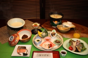 Refeições servidas no Nishiyama Onsen Keiunkan